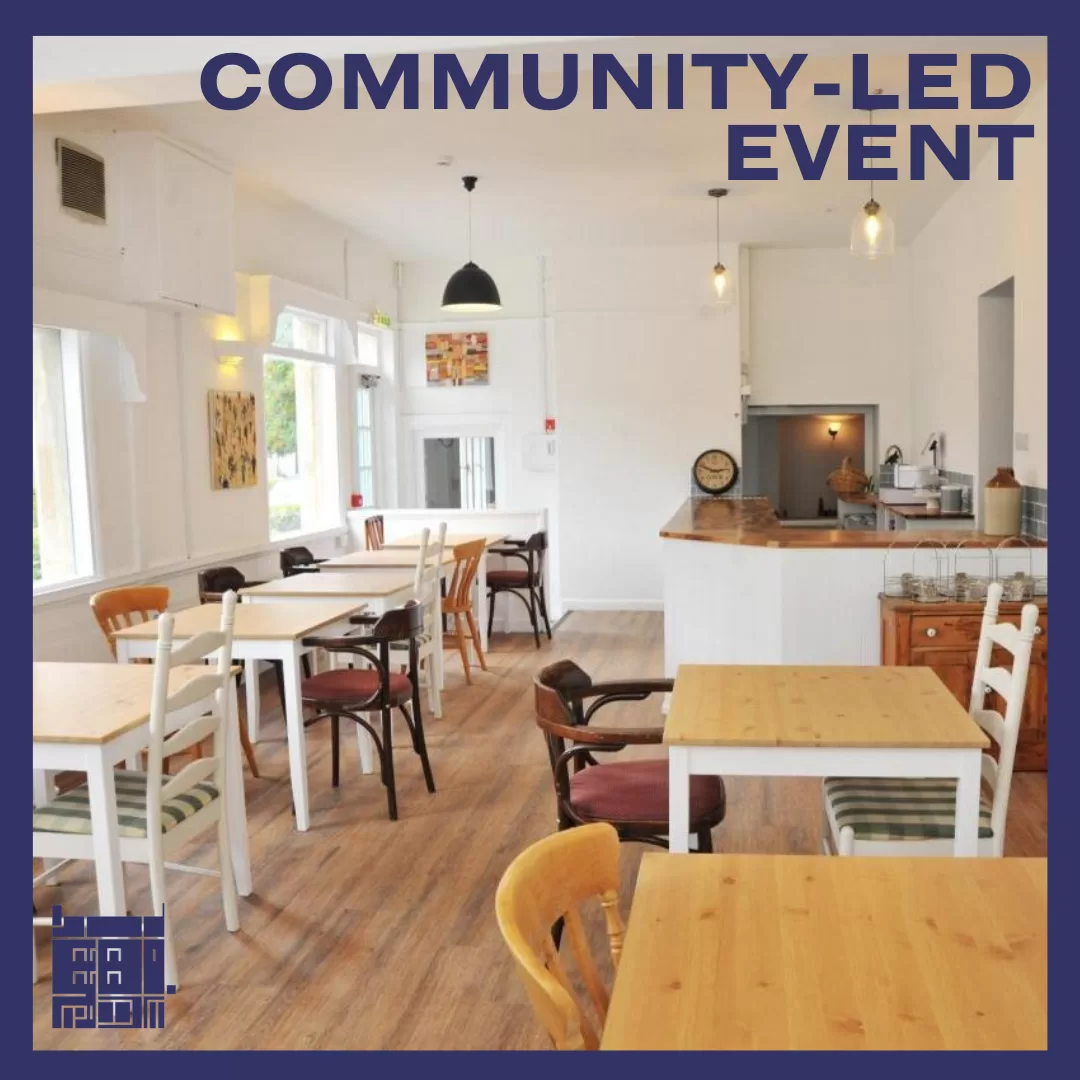 Picture of the Bakers with the text "community led event'