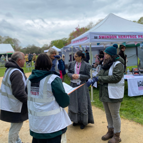 A group of volunteers promoting swindon heritage perservation